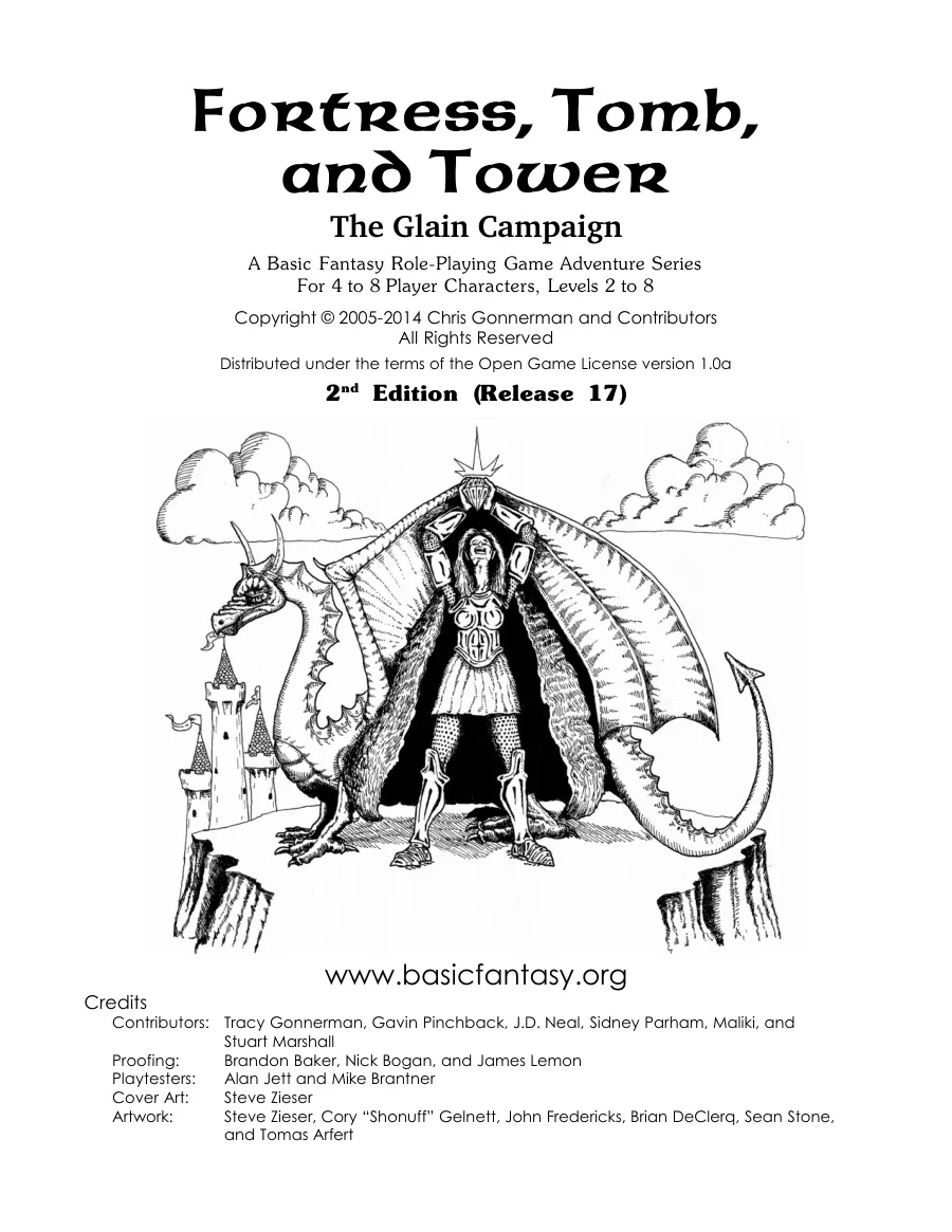 BF2 Fortress, Tomb, and Tower — três aventuras encadeadas (Basic Fantasy)