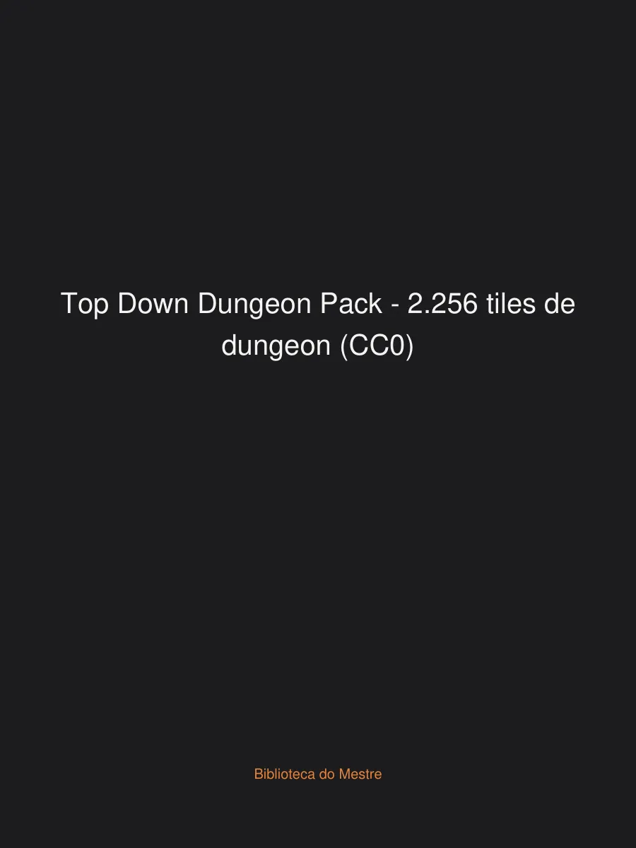 Top Down Dungeon Pack — 2.256 tiles de dungeon (CC0)