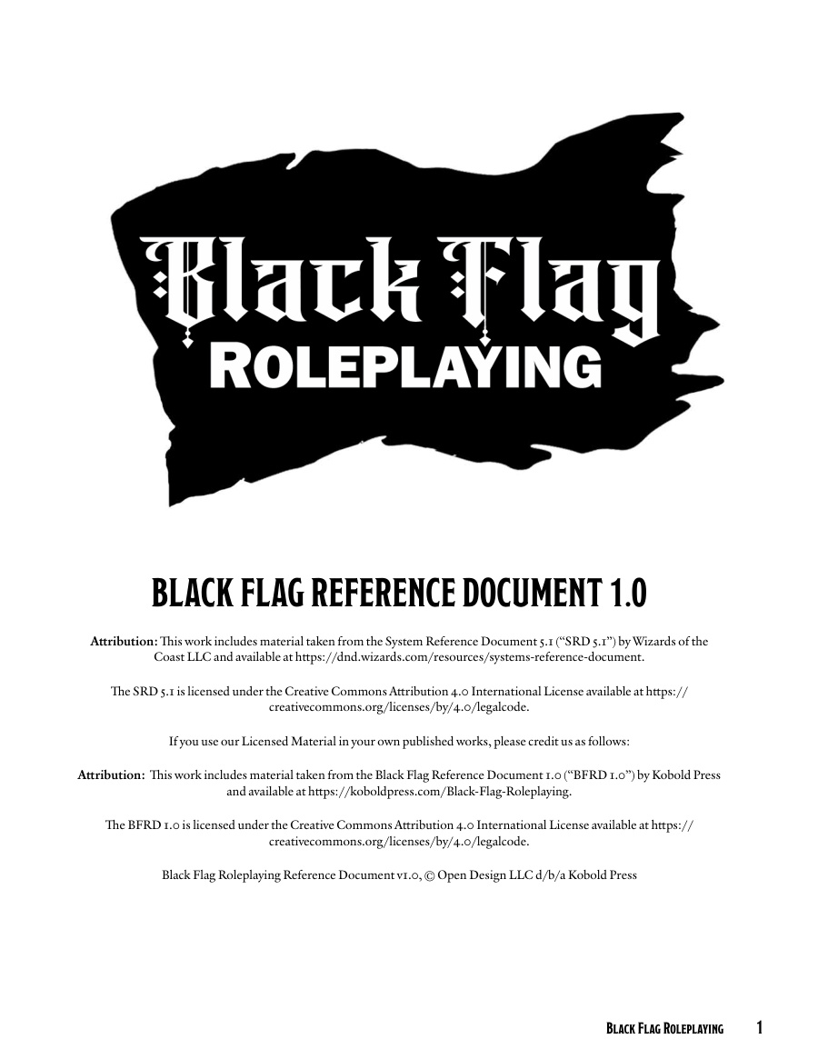 Black Flag Reference Document — a base aberta do Tales of the Valiant