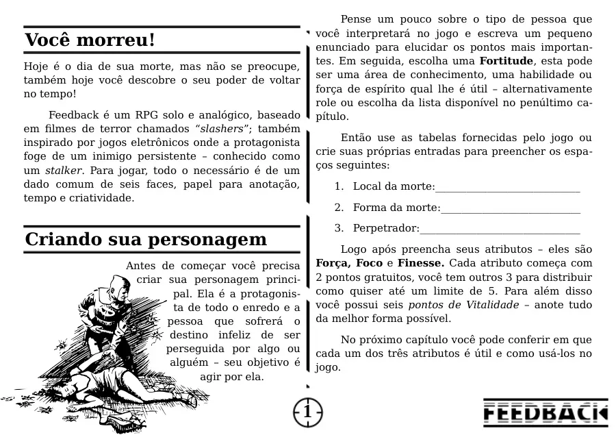 Feedback RPG — terror solo de mistério